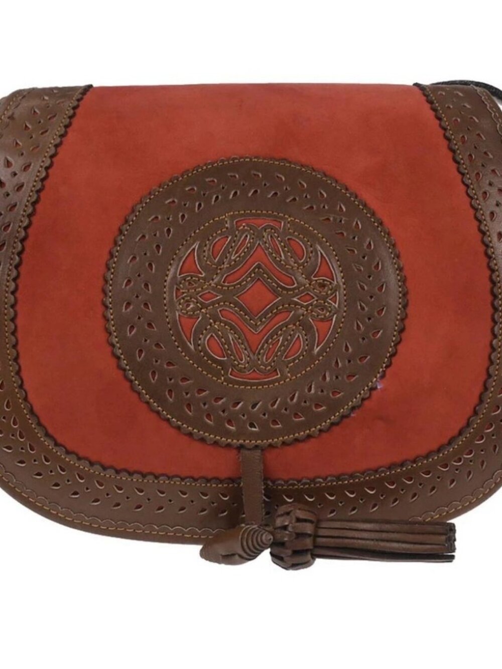 Loewe Orange Suede Leather Sevilla Collection Anagram Shoulder Bag 136160